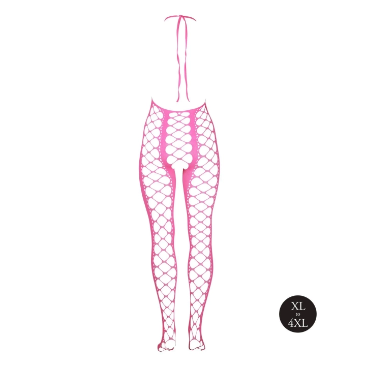 Bodystocking Neonowy z Halternackiem XL/XXXXL, Efekt UV, Elastyczny Materiał