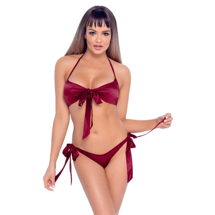 Biustonosz i majtki COTTELLI LINGERIE, elegancka bielizna z kokardkami, S/M