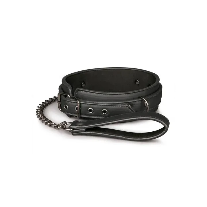 Wiązania - Obroża fetyszyzm z regulacją 45-58 cm, metal, skóra ekologiczna