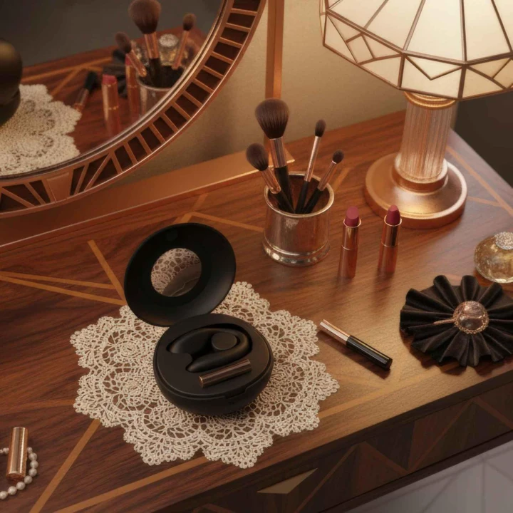 Wibrator kształt C Rosy Gold z luksusowym etui ładującym i cichym silnikiem