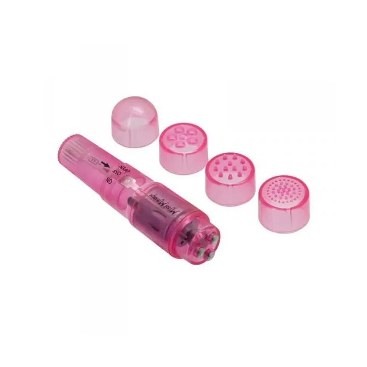 Masażer kieszonkowy Toyz4Lovers, 10 cm, wodoodporny, 4 końcówki wymienne