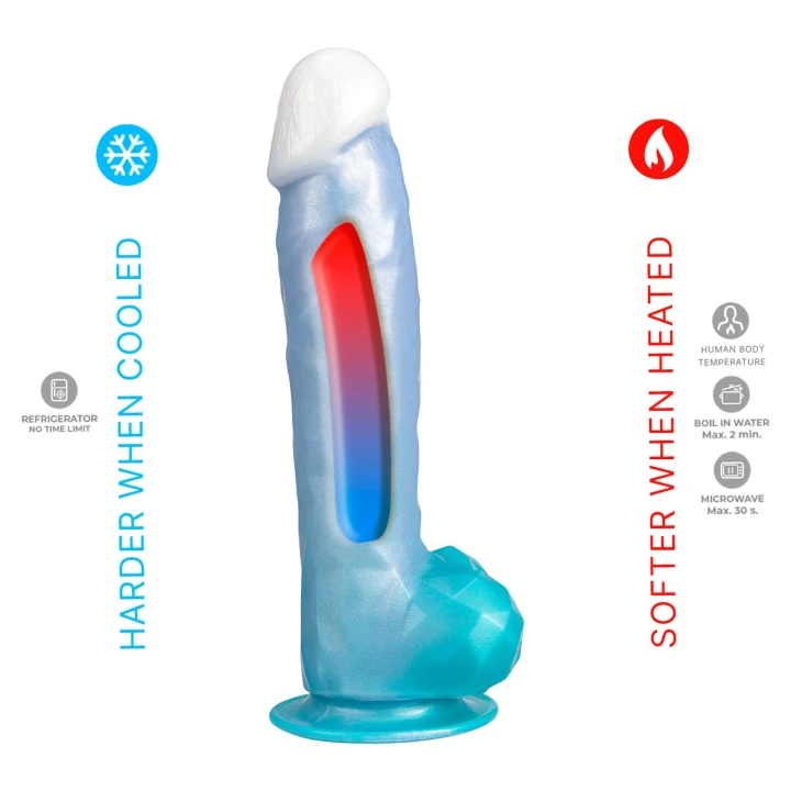 Dildo SILEXD Angel, 8 cali, termoreaktywne, płynny silikon, przyssawka 70 mm