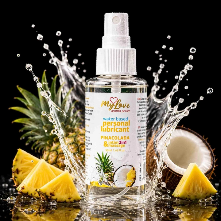 Wodny preparat intymny i do masażu MyLove Aroma Series 2w1, Pina Colada, 50 ml