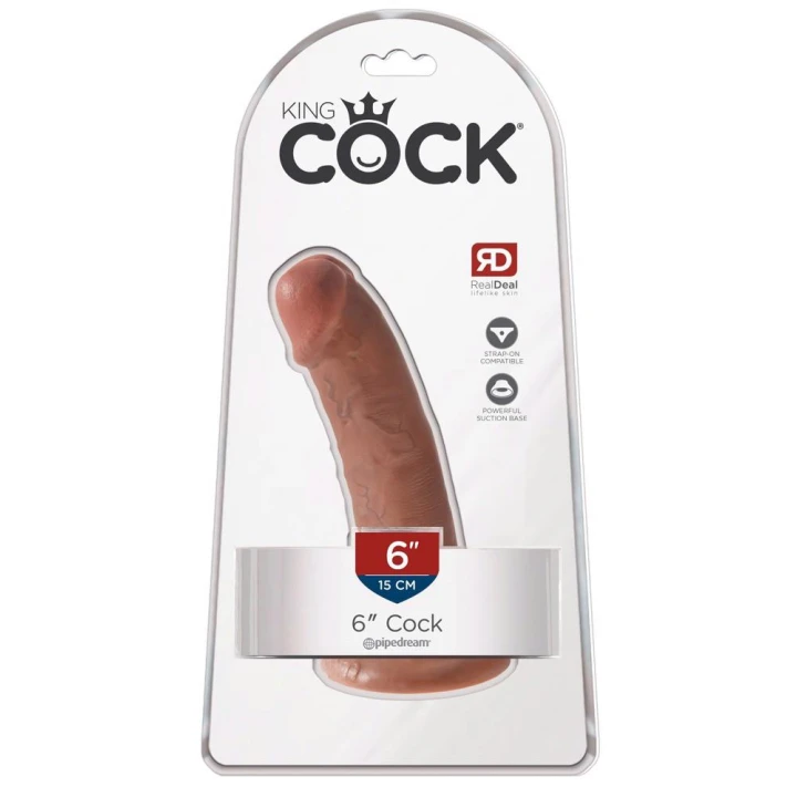 Dildo King Cock 6" PVC, naturalny wygląd, przyssawka, 17 cm długości