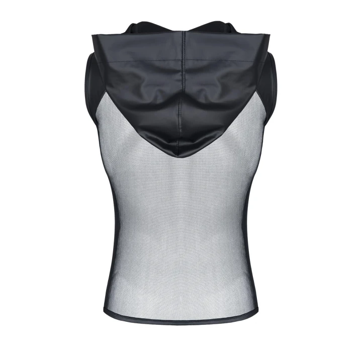 T-shirt męski REGNES FETISH PLANET, bezrękawowy, z kapturem, elastyczny, 92% poliamid