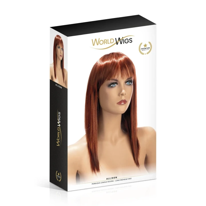 Peruka długie włosy Welt Wigs, kolor rudy, regulowane paski, naturalny wygląd