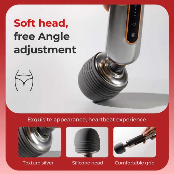 Masażer Wand Shining Metallic Luster – USB, 5 poziomów wibracji, silikonowa głowica
