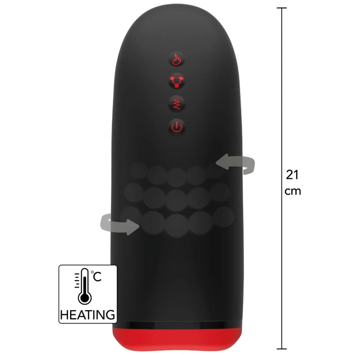 Masturbator Beaded Tongue Fusion X - Wibracje, Tryb podgrzewania, IPX6 Waterproof