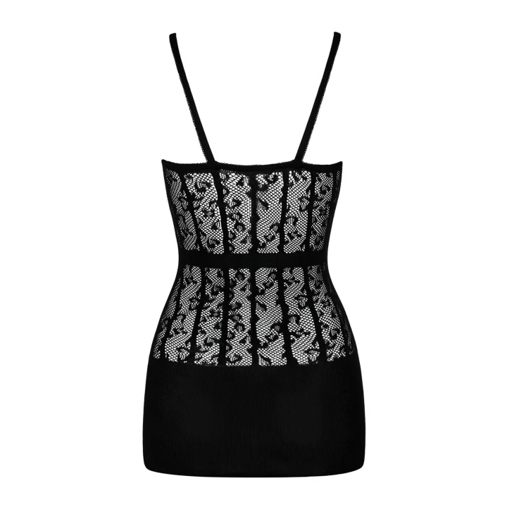 Sukienka dzianinowa OBSESSIVE D605, cętkowany motyw, wyszczuplająca, elegancka