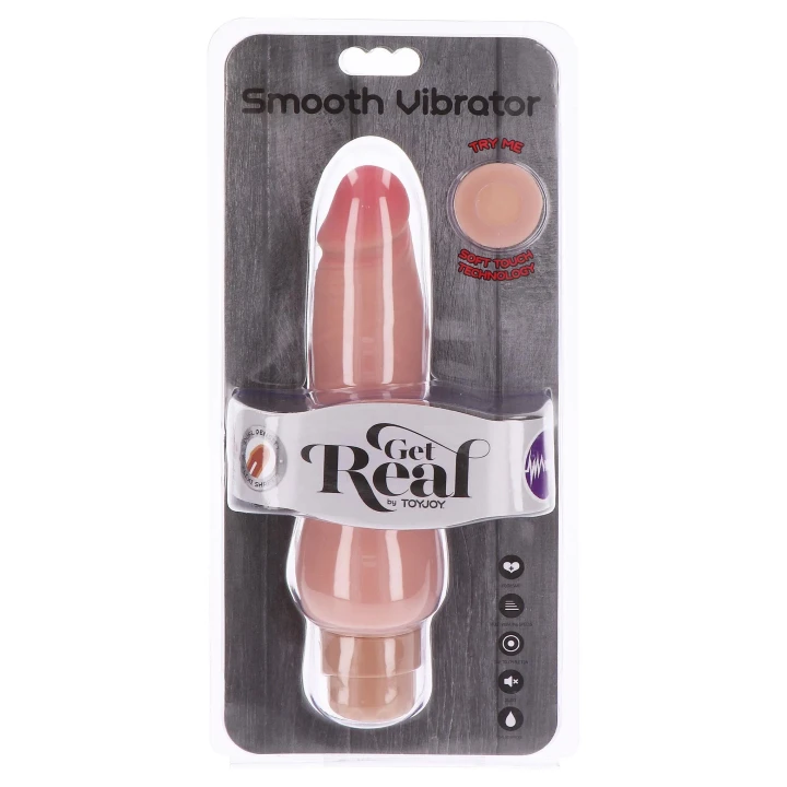 Wibrator podwójnej gęstości Get Real, 22,5 cm, wodoodporny, cielisty kolor