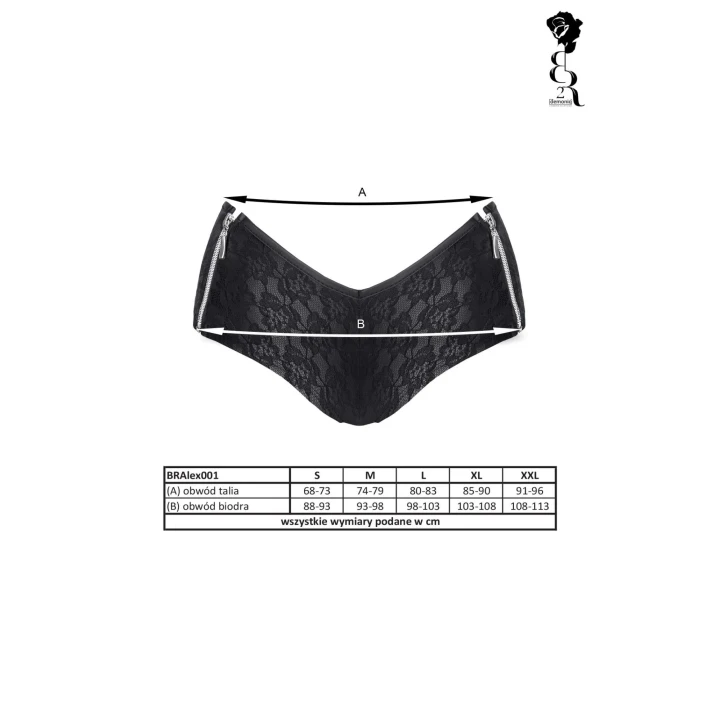 Szorty męskie BRALEX001 – czarne, rozmiar L, elastyczny materiał, srebrne detale
