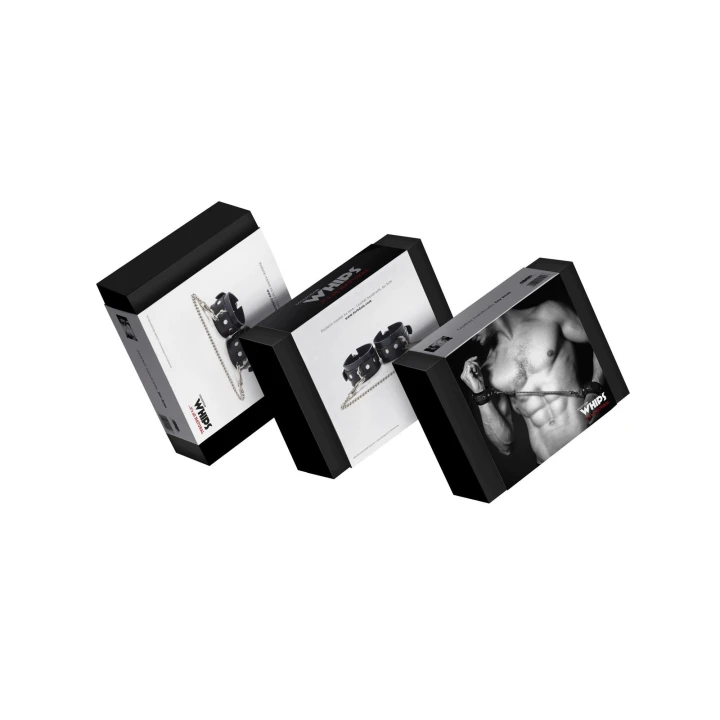 Kajdanki WHIPS – męskie, regulacja 21-25 cm, naturalna skóra bydlęca