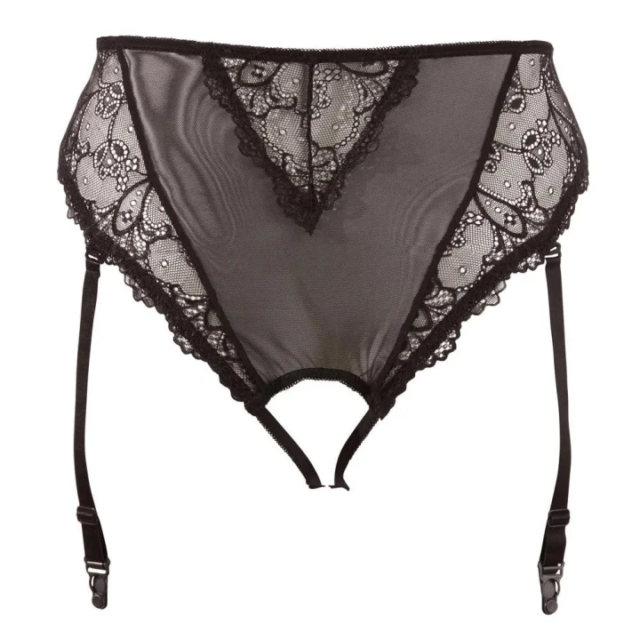 Majtki Ouvert 4XL COTTELLI LINGERIE - Powernet, Kwiatowa koronka, Regulowane szelki