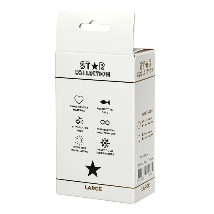 Korek analny L – Star Collection fioletowy z kryształową dekoracją