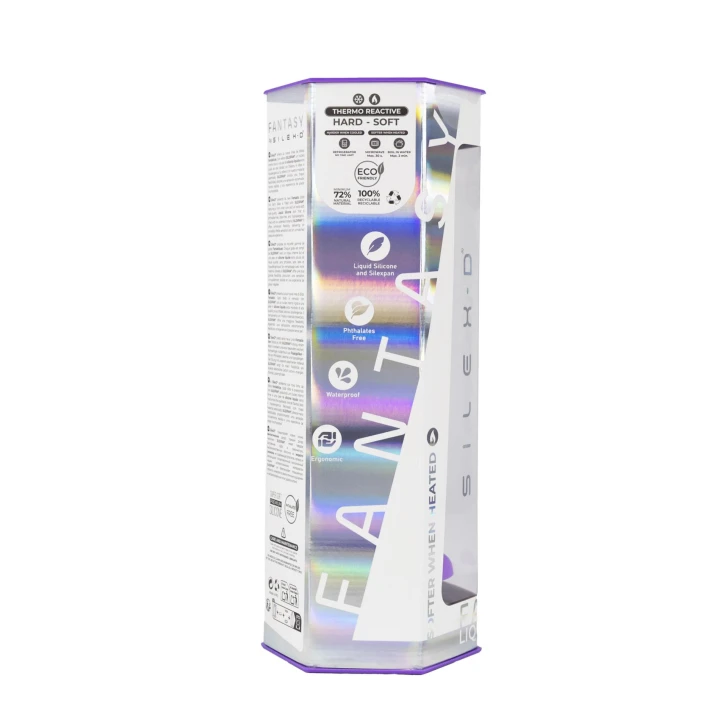 Dildo SILEXD Fantasy Line, termoreaktywny, silikonowy, wodoodporny IPX7, liliowy