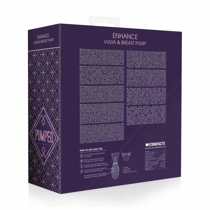 Pompa do łechtaczki i piersi Enhance - 13 prędkości, silikonowa, akumulatorowa