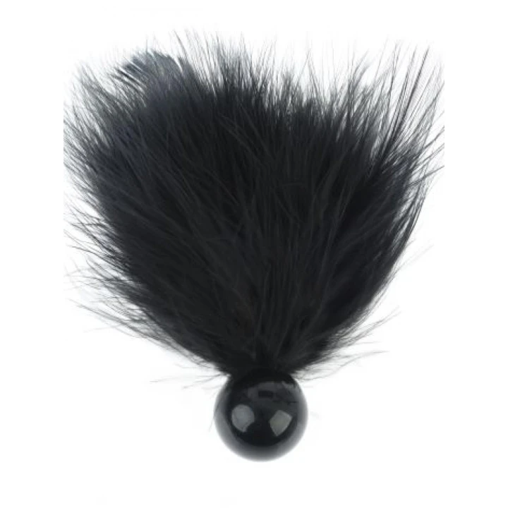 Wibrator do łaskotania, Seria Black - naturalne pióra, łatwy w obsłudze