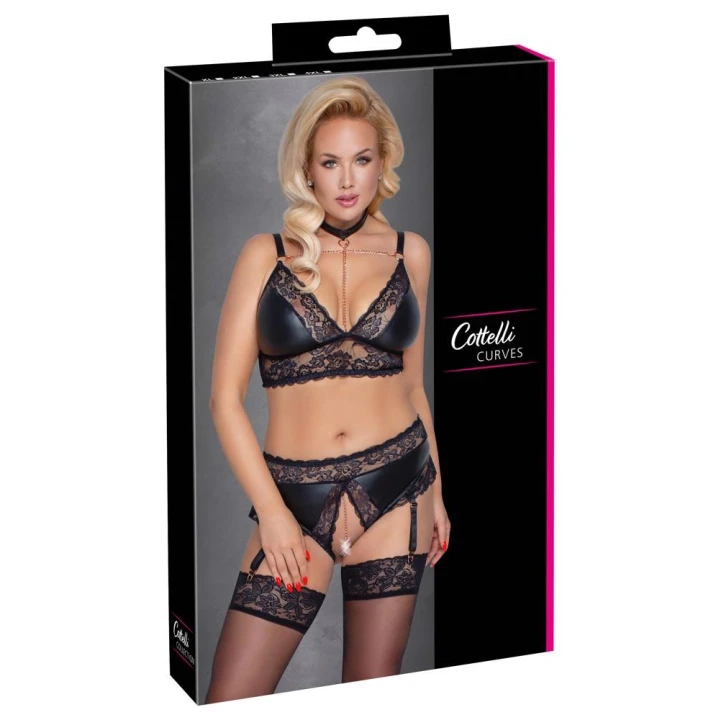 Biustonosz i majtki ouvert COTTELLI LINGERIE, regulowane szelki, elegancka koronka