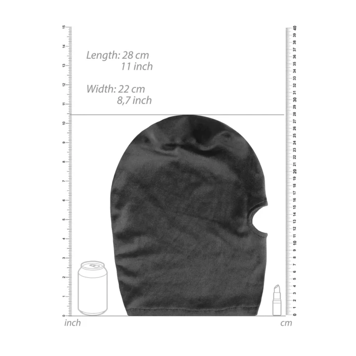 Maska Fetyszowa OUCH! z Jednym Otworem, Superelastyczny Polyester, Długość 20cm