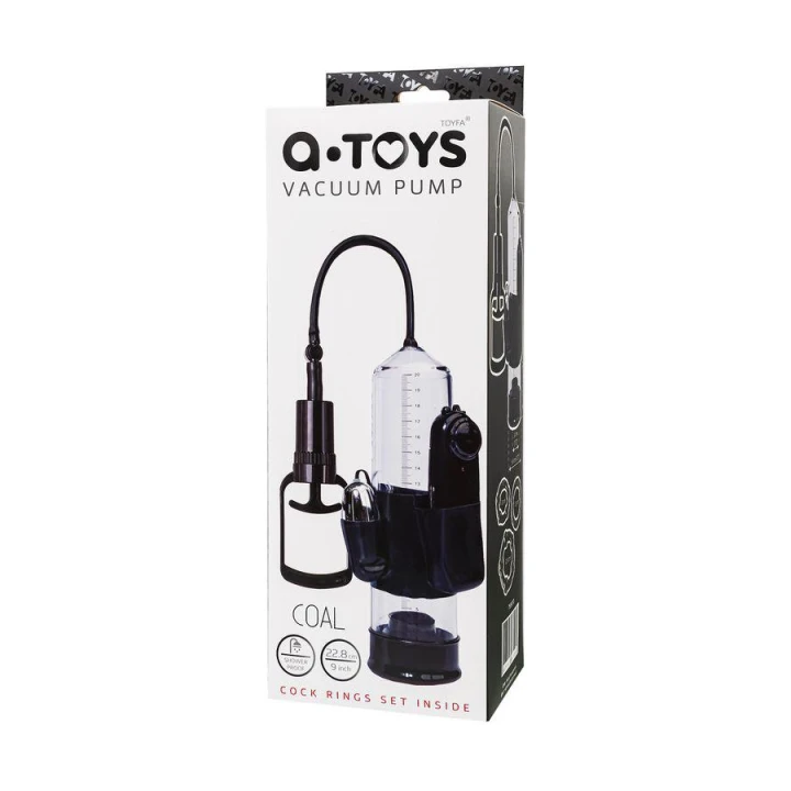 Pompka do penisa A-TOYS, PVC, wibrująca, długość 22,8 cm, przezroczysta