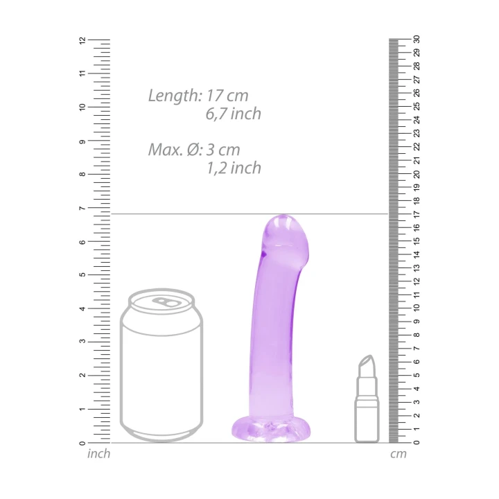 Dildo transparentne CRYSTAL CLEAR, 6,7''/17 cm, z przyssawką, bez ftalanów