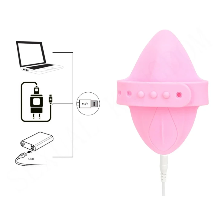 Wibrator strap-on, silikonowy, 10 funkcji wibracji, 4,5 cm