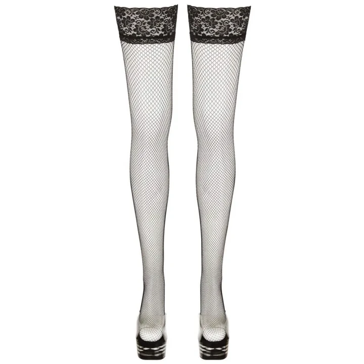 Pończochy z koronką COTTELLI LINGERIE, siateczkowe, antypoślizgowe, eleganckie