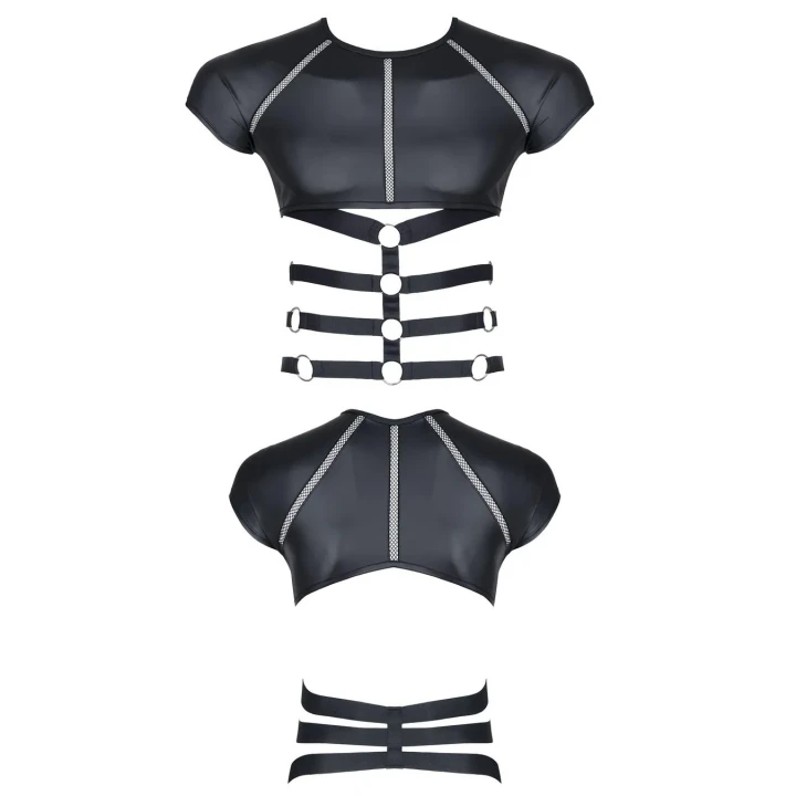 Koszulka męska REGNES FETISH PLANET, wetlook, metalowe akcenty, modny design