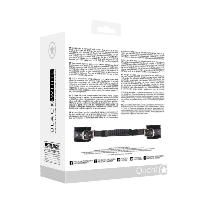 Kajdanki skórzane z uchwytem, wytrzymałe, komfortowe, idealne do zabaw BDSM