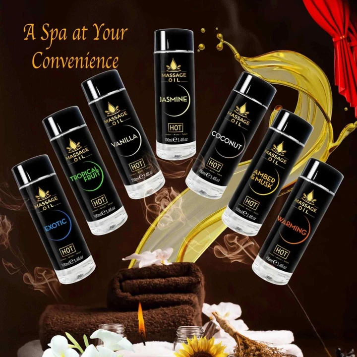 Olejek do masażu HOT, Jaśmin, 100 ml, nawilżający z witaminą E, luksusowy zapach