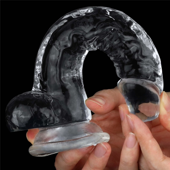 Dildo LOVETOY z TPE, przezroczyste, z przyssawką, 19 cm