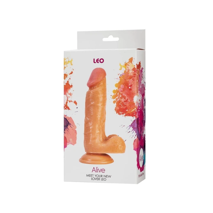 Dildo Leo - 17 cm, średnica 3,8 cm, wodoodporny, biały, z przyssawką