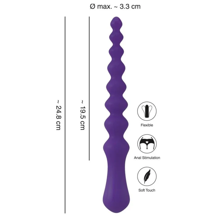 Różdżka analna silikonowa You2Toys, długość 24,8 cm, elastyczna, z ergonomicznym uchwytem