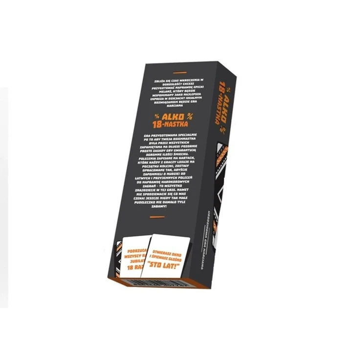 Gra karciana - Alko Osiemnastka, epicka zabawa na 18 urodziny, śmieszne polecenia