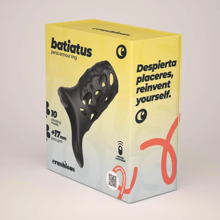 Wibrator-nakładka Crushious Batiatus – silikon, 9 trybów, 12 cm, 3,5 cm wnętrze