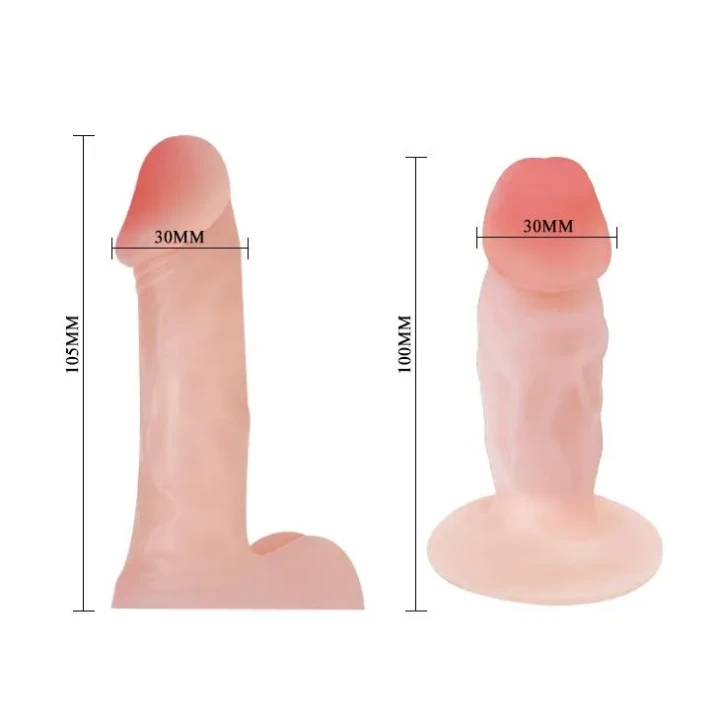 Dildo BAILE - JESSICA z 2 realistycznymi dildami, regulowana uprząż, wysoka jakość