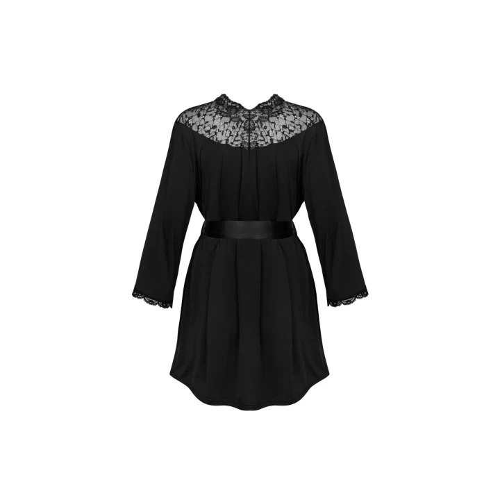 Peniuar Bellastia OBSESSIVE XL/2XL – Koronka, Satynowy Pasek, Miękki Materiał