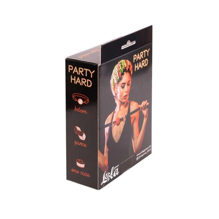 Knebel do bondage, Gag Party, średnica 4,5 cm, uniwersalny, czerwono-czarny