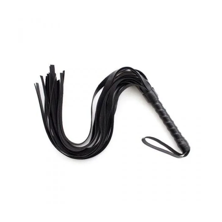 Pejcz - flogger skórzany Fetish Art, frędzle cat-o'-nine-tails, czarny