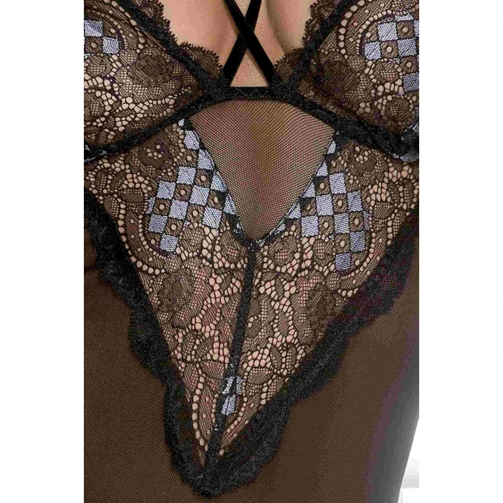 Body CASMIR GIORGIA czarne L/XL, elastyczny tiul, regulowane ramiączka, hipoalergiczne