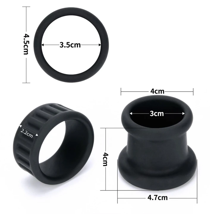 Podwójny rozciągacz silikonowy Pinnacle Pro, śr. 3-3,5cm, elastyczne żebra, komfortowy ąd.