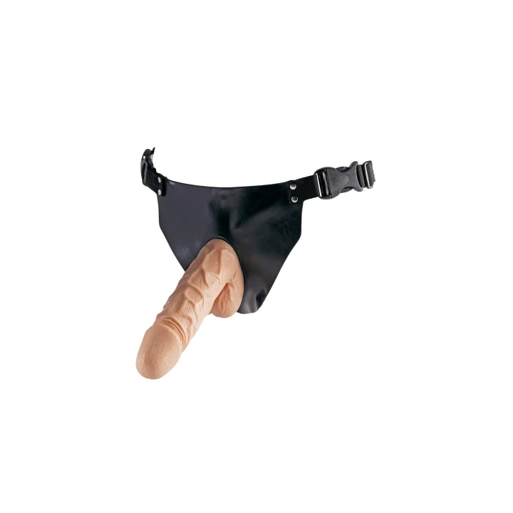 Szelki do strap-on Superwoman, elastyczne, skórzany odcień jasny, 4.5 cm