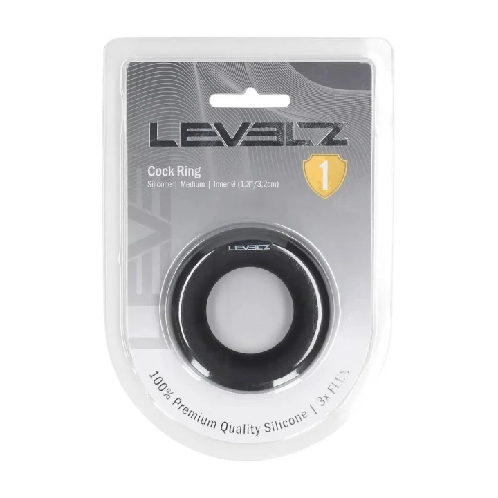 Pierścień erekcyjny (cockring) LEVELZ – Liquid Silicone, rozmiar M, czarny