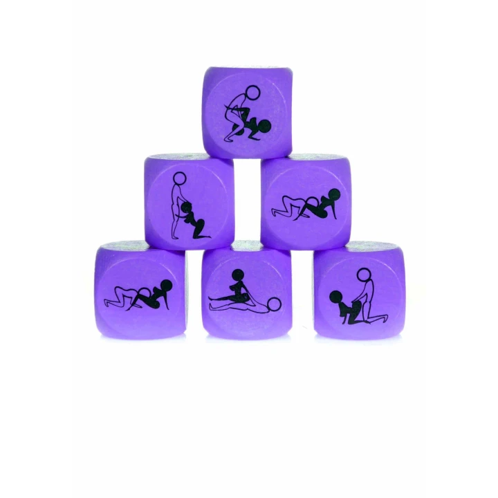Gra Erotyczna - Kostka Miłości 25mm FIOLETOWA, 6 Pozycji, Idealna na Dekadencję