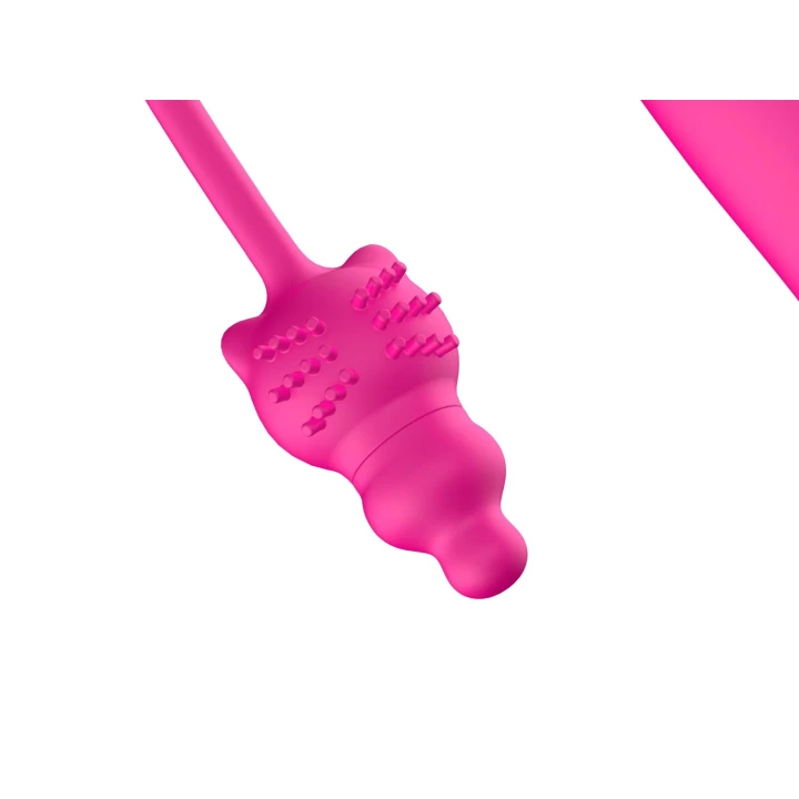 Wibrator stymulujący z trójnym działaniem - Silikonowy, 3 prędkości pchania, 10 wibracji