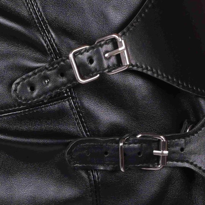 Maska na oczy z kneblem kulkowym, regulowana, oddychająca - czarna