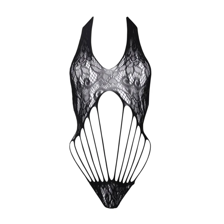 Body LE DESIRE - Halter dekolt, strappy lace, elastyczny nylon, one size S–XL