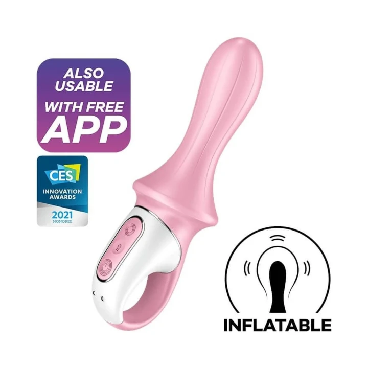 Wibrator analny Satisfyer Air Pump Booty 5+ | Nadmuchiwany, Bluetooth, 12 programów