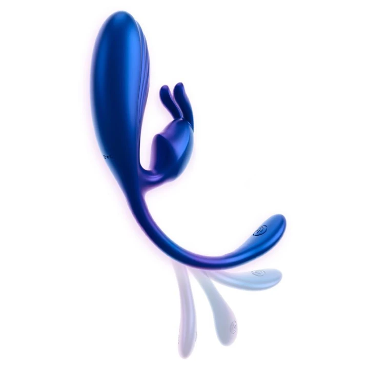 Wibrator podwójny Sweet Smile, silikonowy, elastyczny, 10 trybów wibracji, 125 g