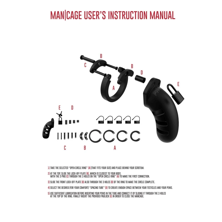 Klatka na penisa - Mancage Model 21 - Silikonowa, 4.5